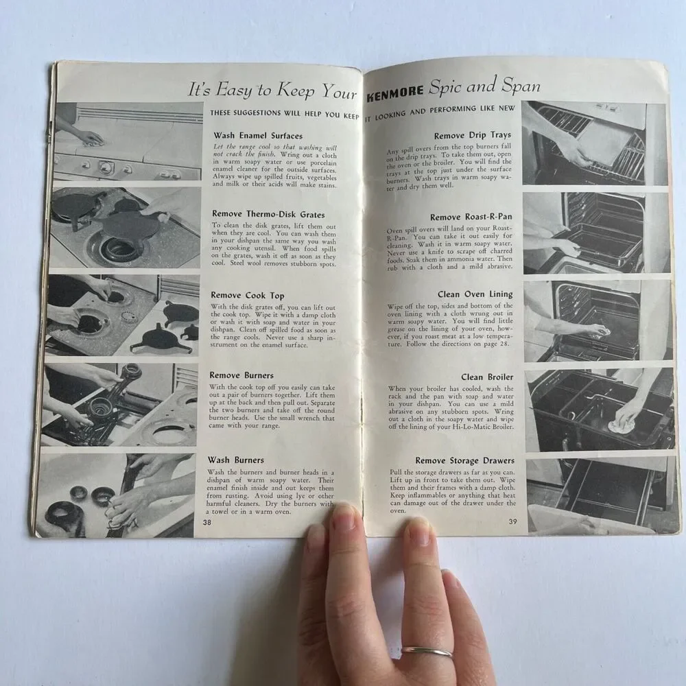 Vintage 1949 Cookbook Gas Cookery with your Kenmore Paperback